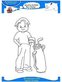 Çocuklar İçin Golf Boyama Sayfaları 